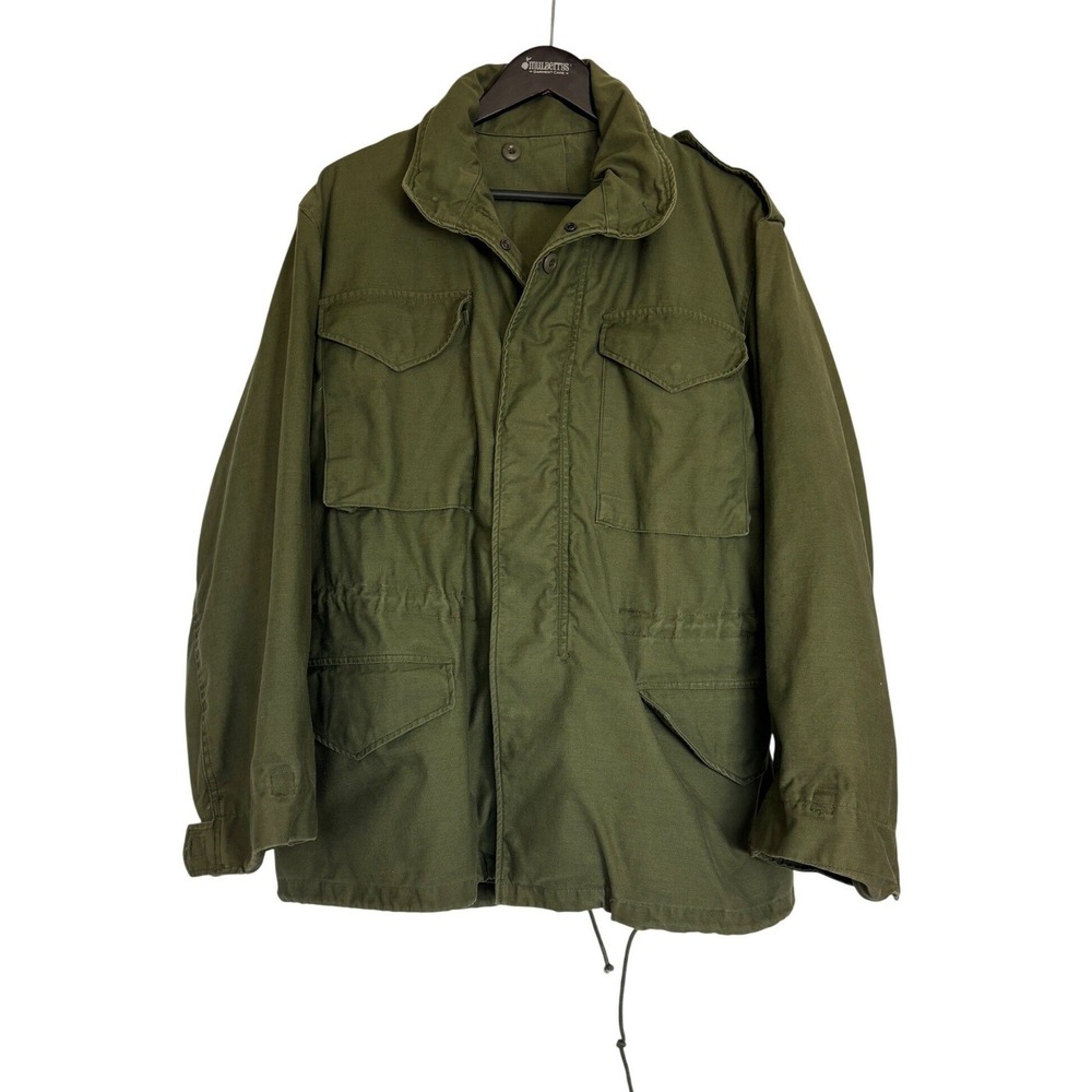 Vintage 1982 US Military M-65 Field Jacket OG-107 Olive Green Medium Regular